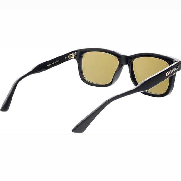 NEW AUTHENTIC GUCCI BLACK YELLOW SUNGLASSES GUCCI MEN SUNGLASSES - Picture 3 of 6
